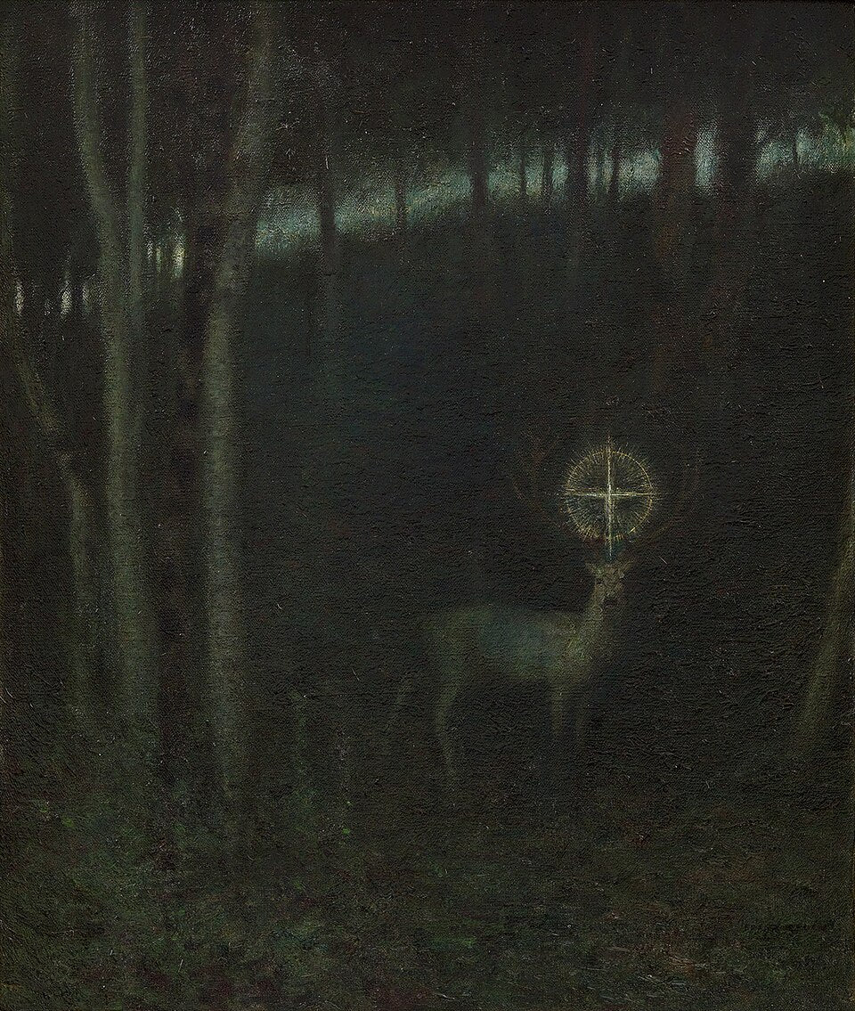 The Vision of Saint Hubert by Franz Stuck Art Print
