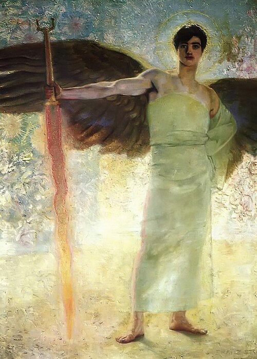 The Guardian of Paradise by Franz Stuck Art Print